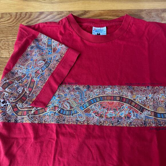 Vintage 90's Graphic T-Shirt Mens X-Large "Rainbow Serpent" Gooses Tag - Picture 2 of 6